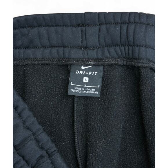 Nike Dri-Fit Therma Taping Logo Sweatpants Ankle Zip Joggers Black White Large - Picture 3 of 14